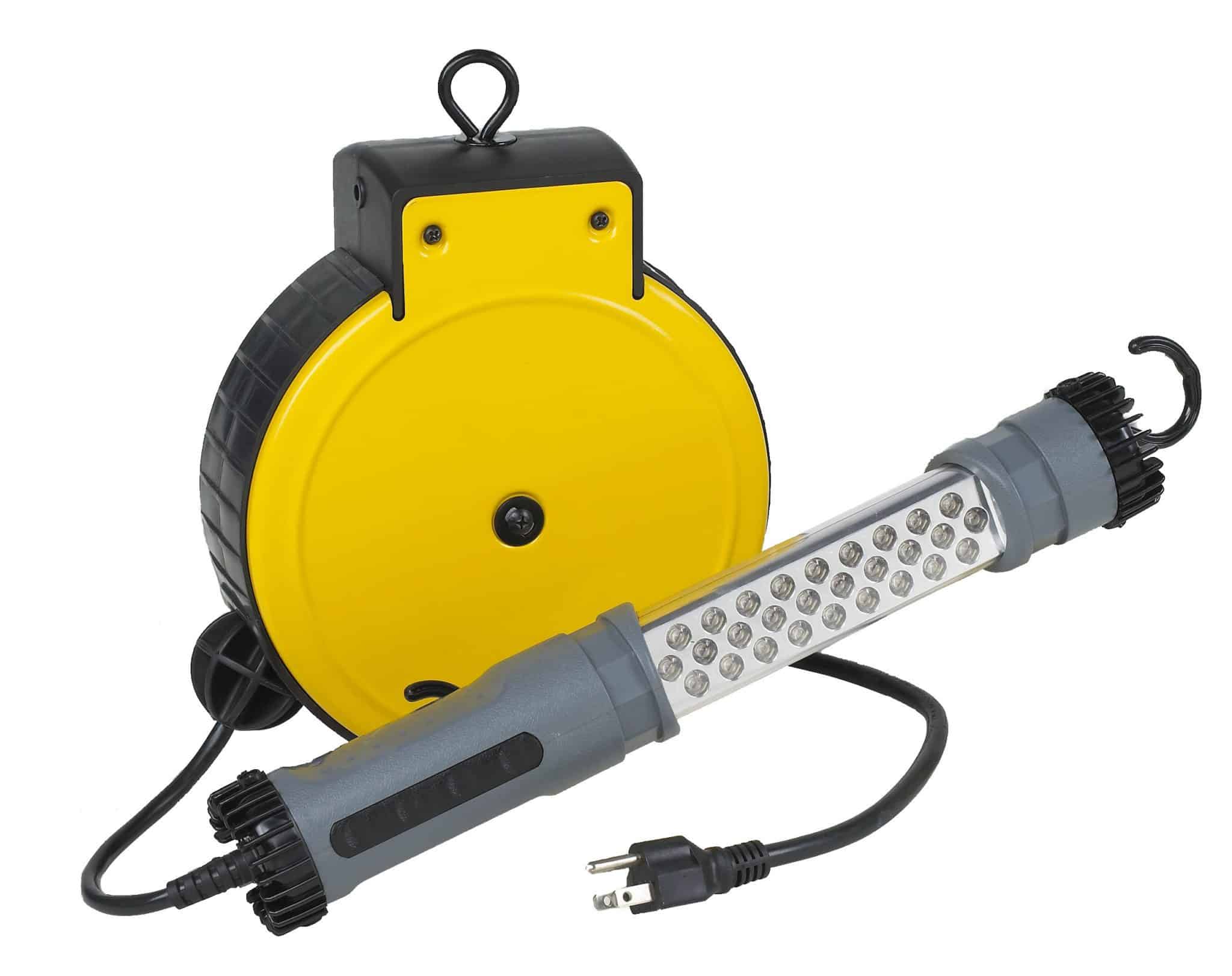 Alert ProReel 5030AM Retractable Cord Reel w/LED Work Light | 30' - 16/3  SJTOW Task Light Cord | 14W LED Shop Light Provides 1500 Lumens | Grounded
