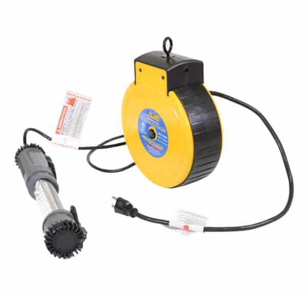Alert ProReel 5030AM Retractable Cord Reel w/LED Work Light | 30' - 16/3  SJTOW Task Light Cord | 14W LED Shop Light Provides 1500 Lumens | Grounded