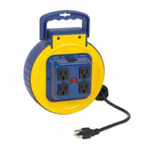Retractable Cord Reel with Outlets and Circuit Breaker