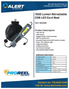 30' Retractable Cord Reel with LED Work Light - 5030AM