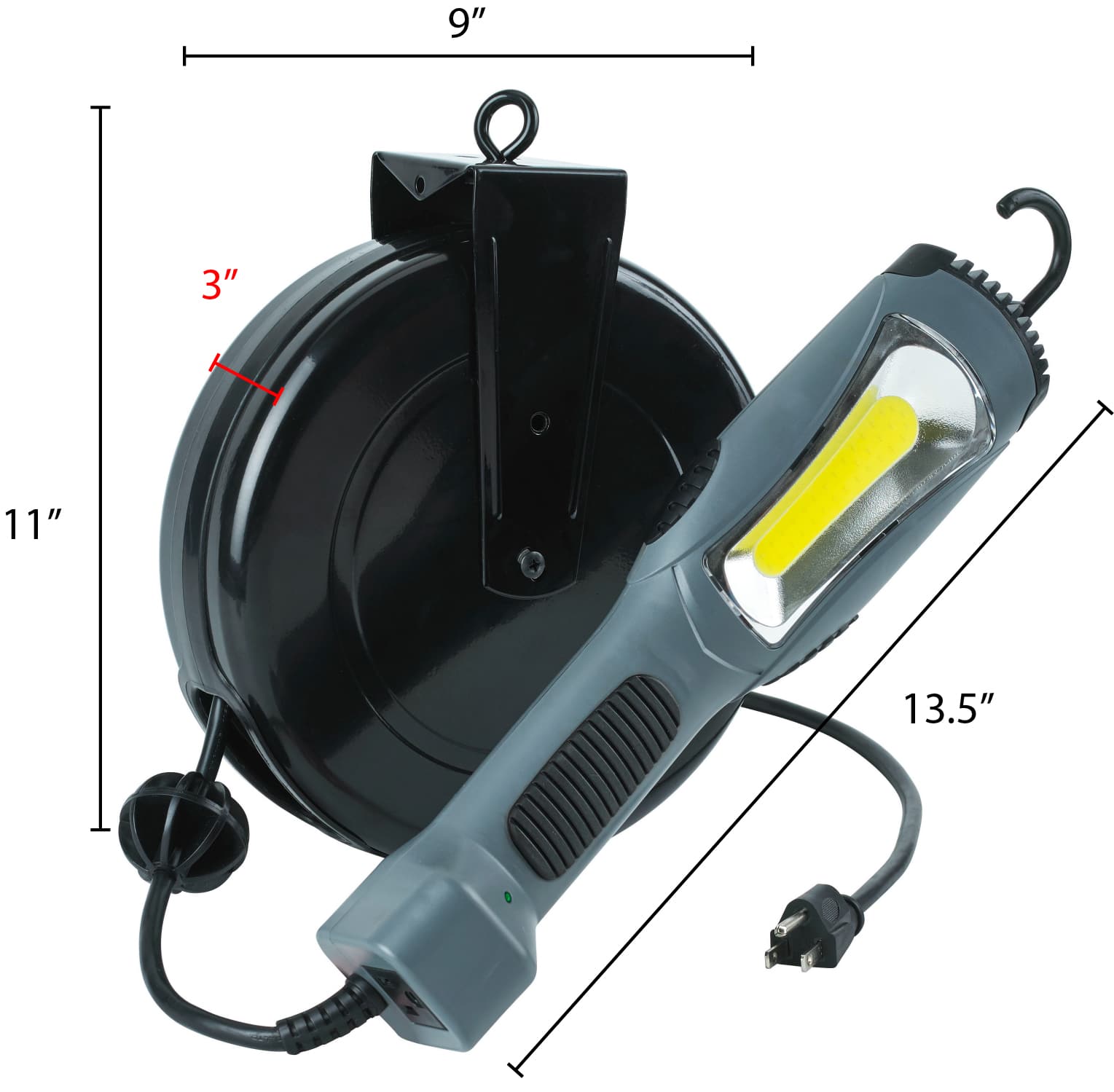 30' Retractable Cord Reel with LED Work Light - 5030AM