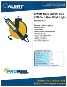ProReel 50' Retractable Cord Reel w/LED Light - 5050CL8