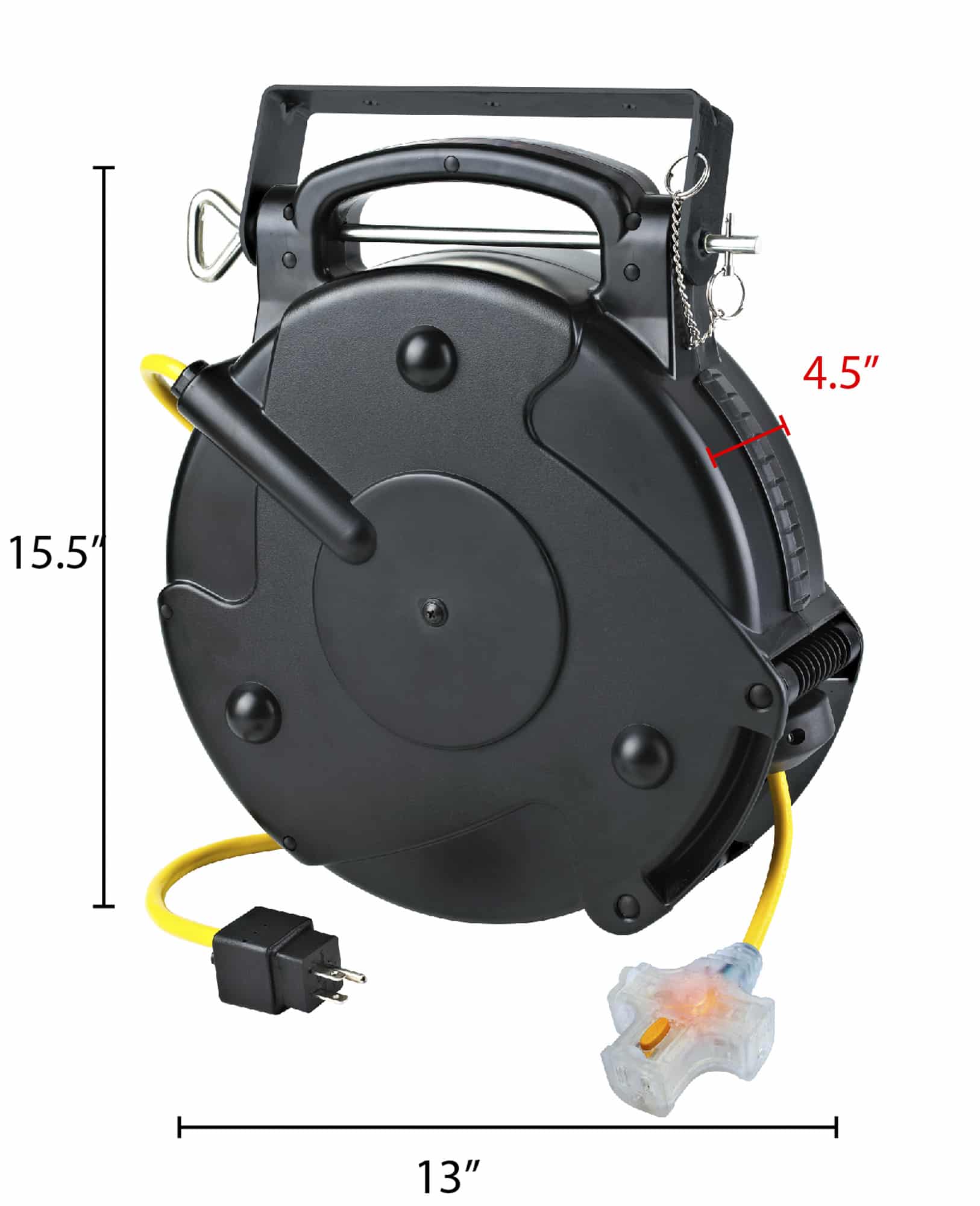 Alert Stamping 30ft Retractable Extension Cord Reel With Circuit