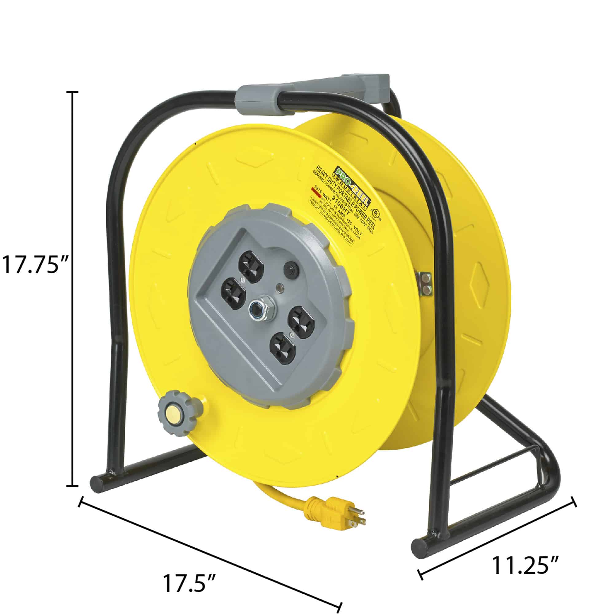 Multi-Outlet Cord Storage Reel with Circuit Breaker - 9100HT