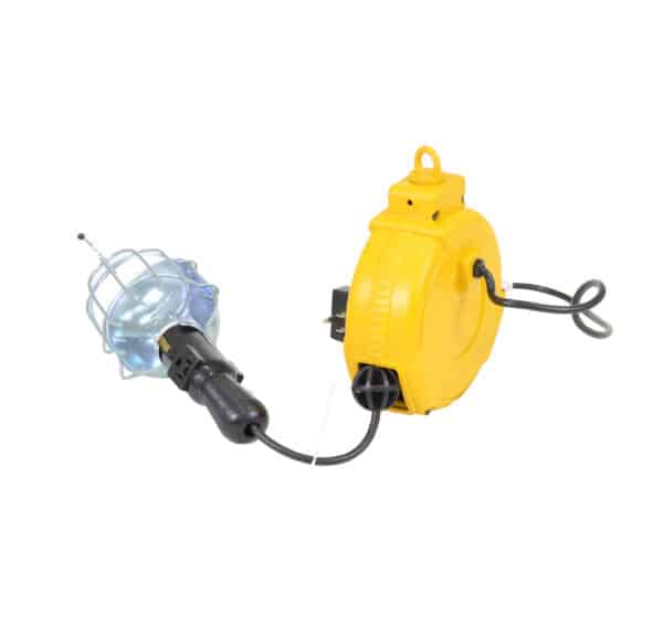 20' Retractable Cord Reel with Incandescent Work Light