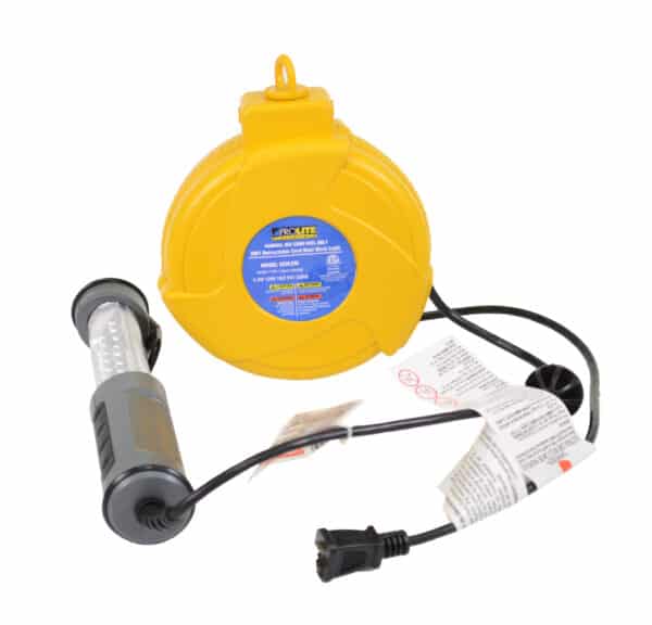 Professional Grade Retractable Cord Reel with LED Work Light