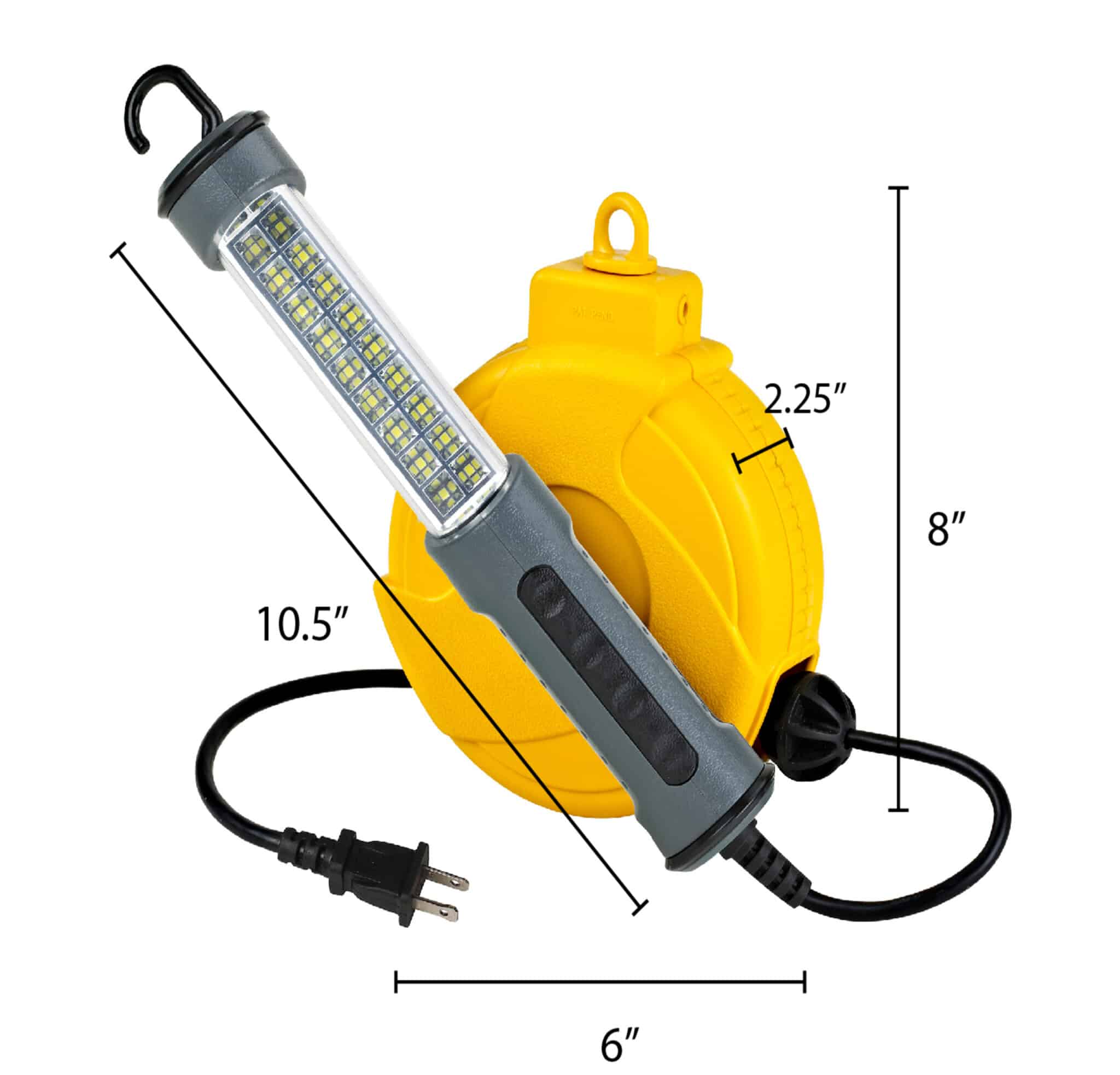 Lind Equipment LE2430L50 Work Light Reel with 50W LED Light and 10A Outlet  - 30' 16/3 SJTW Cable