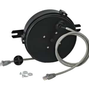 PG272 - 30' POWDER COATED METAL RETRACTABLE POWER CORD REEL, 3 OUTLETS,  SJTW 14/3 - G2S TOBEQ Inc.