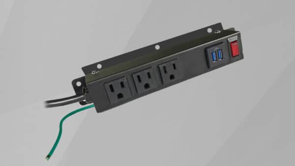 Custom power & USB strip - 3 outlet