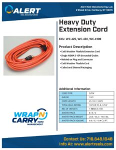 100' Single Outlet Extension Cord - SKU WC-4100